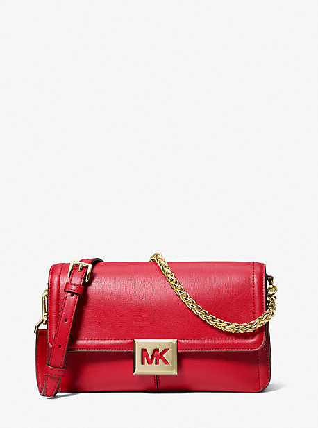 Michaelkors Sonia Medium Leather Shoulder Bag,BRIGHT RED