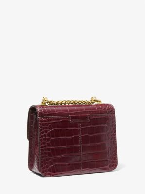 Sonia Small Crocodile Embossed Shoulder Bag