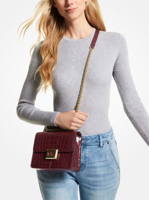 Sonia Small Crocodile Embossed Shoulder Bag