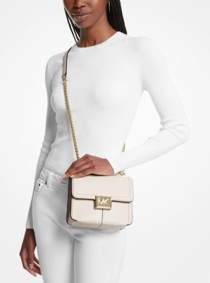 Michael Kors Sonia Leather Medium Gold Chain Shoulder Bag Crossbody Black