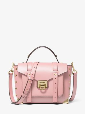 Michael Kors Manhattan Medium Powder blush Pink Leather Satchel Crossbody  Bag