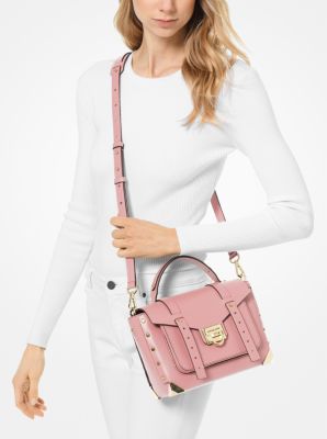 Michael Kors Manhattan Medium Powder blush Pink Leather Satchel Crossbody  Bag