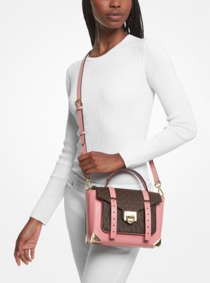 Manhattan Medium Leather and Logo Satchel | Michael Kors Canada