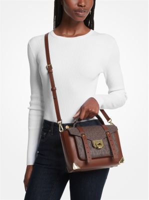 Manhattan Medium Leather and Logo Satchel