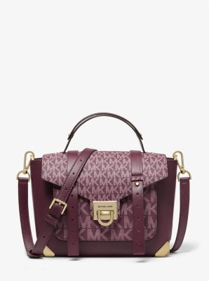 Manhattan Medium Leather and Logo Satchel | Michael Kors