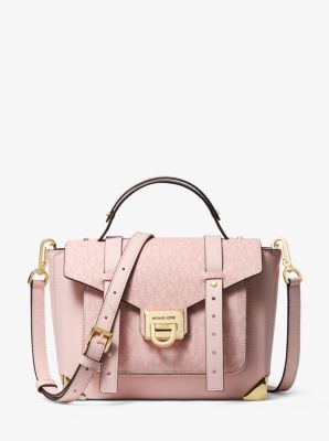 Manhattan Medium Leather and Logo Satchel | Michael Kors Canada