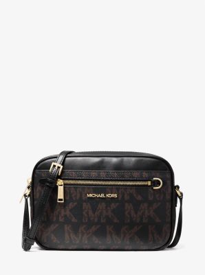 Jet Set Large Logo And Faux Leather Crossbody Bag | Michael Kors