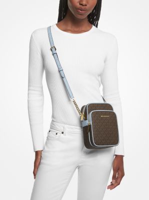 Michael Kors Jet Set Travel Medium Logo Crossbody Bag (PALE BLUE) 