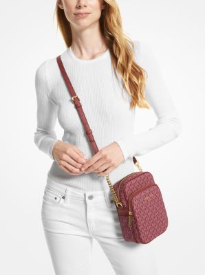 Michael Kors Jet Set Medium Mulberry Leather Crossbody Handbag