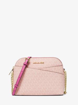 Michael Kors 35F1GTVC2B Jet Set Travel Medium Logo Crossbody Bag - Powder Blush