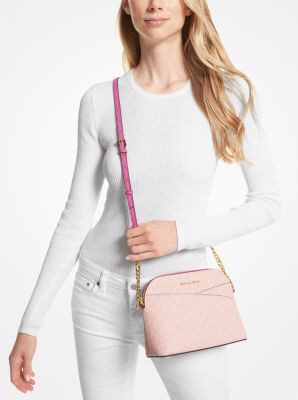 Michael Kors Studded Hot Pink Crossbody Satchel Bag with Attached Key Strap
