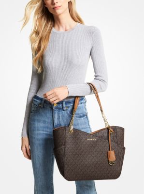 Michael Kors Bags | Michael Kors Large Chain Shoulder Bag Tote | Color: Brown/Gold | Size: Large | Orchidboutique1's Closet