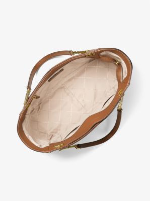 Jet Set Large Saffiano Leather Shoulder Bag in LUGGAGE | Michael Kors