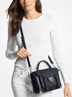 Manhattan Medium Leather and Logo Satchel