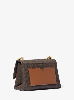 Women Shoulder Bag LV Button Checks Brown Belt