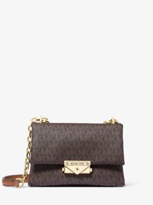 MICHAEL KORS: Michael Marylin bag in coated fabric with all over monogram -  Cream