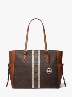 Gilly Large Color-Block Logo and Leather Tote Bag | Michael Kors