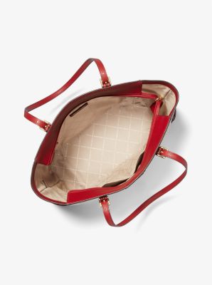 Gilly Large Color-Block Logo and Leather Tote Bag