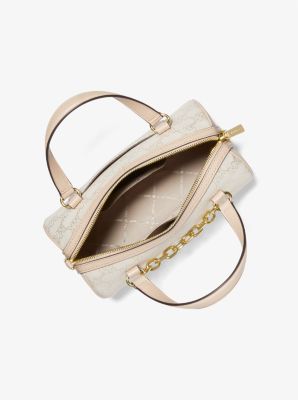 Zooey Medium Logo Jacquard Barrel Bag | Michael Kors