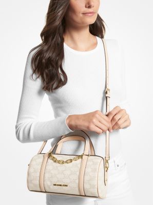 Zooey Medium Logo Jacquard Barrel Bag | Michael Kors