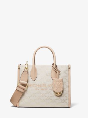 Mirella Small Logo Embossed Pebbled Leather Crossbody Bag