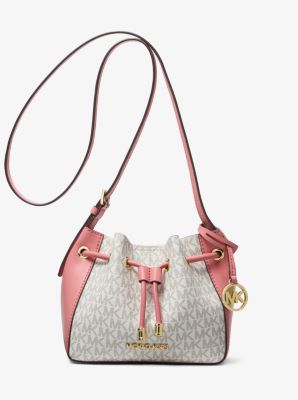 Michael Kors Emilia Small Drawstring Bucket Bag Crossbody Powder Blush Pink