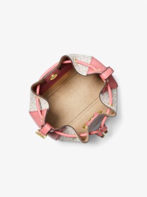 Michael Kors Mirella Small Logo Jacquard Crossbody Bag in Tea Rose: Handbags