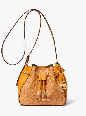 Michael Kors Phoebe Medium Signature MK Logo Backpack Drawstring