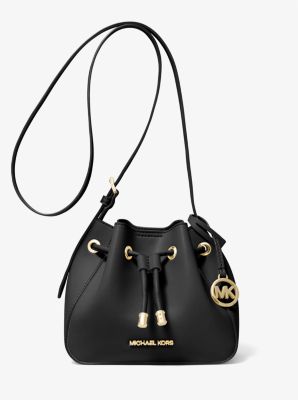 Michael Kors Phoebe Small Logo Bucket Bag Crossbody In Black/Brown