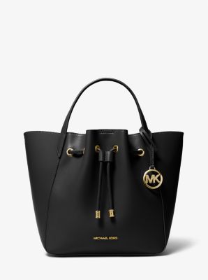 Michael Kors Phoebe Large Logo Bucket Bag (Black): Handbags