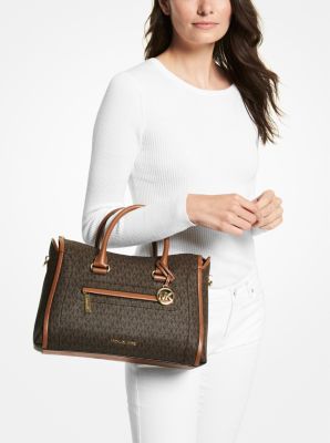 Michael kors carine medium logo sale satchel