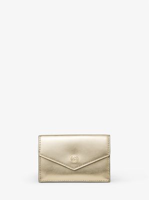 Michael Kors MetallicGold Leather Jet Set Wallet Michael Kors