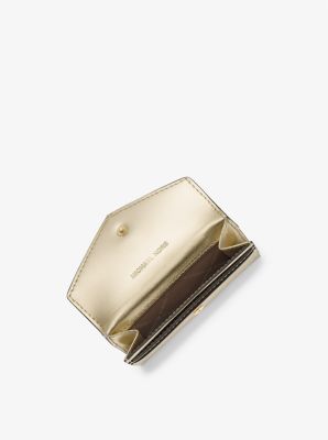 Michael Kors MetallicGold Leather Jet Set Wallet Michael Kors