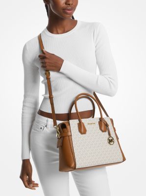 Mercer Medium Logo and Leather Belted Satchel | Michael Kors