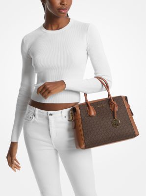 Michael kors mercer medium logo belted satchel hotsell