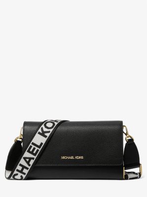 Michael Kors Jet Set Leather Cross-Body Bag in Gray