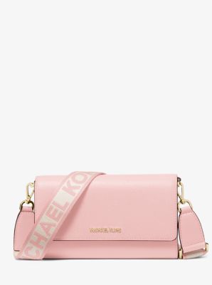 MK Jet Set Large Leather Crossbody Bag - Pink - Michael Kors