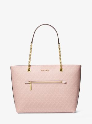 Mk Jet Set Large Logo Chain Tote Bag - Dark Powder Blush - Michael Kors