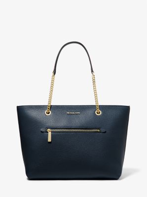 Jet Set Large Pebbled Leather Chain Tote Bag