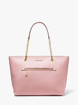 Mk Jet Set Large Pebbled Leather Tote Bag - Powder Blush - Michael Kors