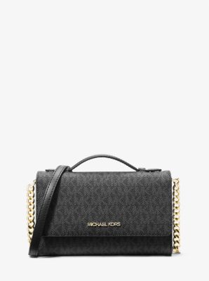 MICHAEL KORS Jet Set Travel Medium Logo Crossbody Bag (black