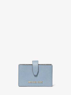 Michael Kors Jet Set Small Top Zip Coin Pouch Id Card Holder Pale Blue