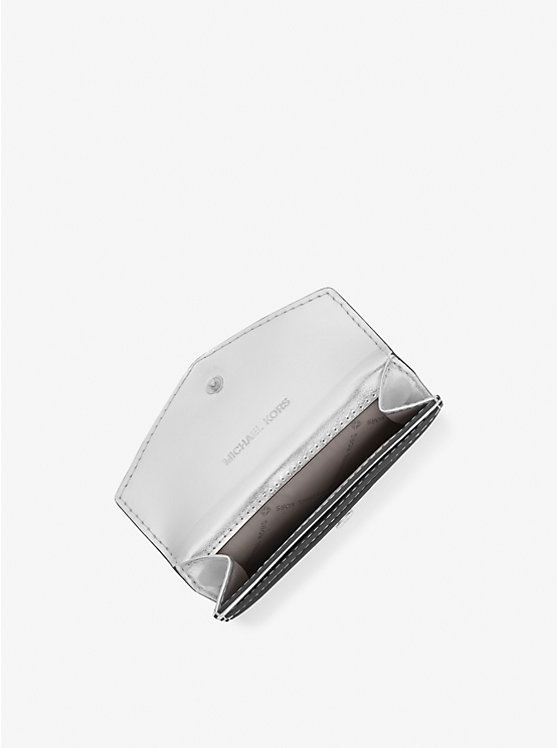 Metallic Faux Leather Card Case and Wallet Set image number 1