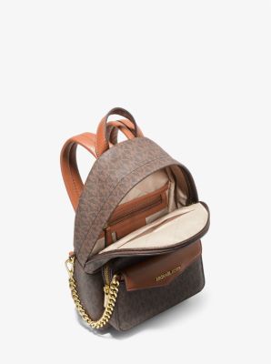 Buy the Michael Kors Monogram Backpack Brown