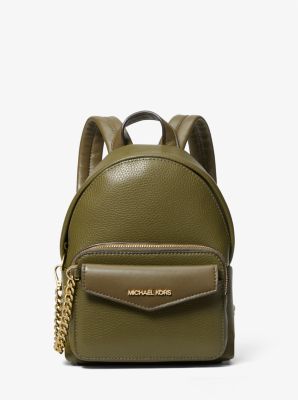 Maisie Medium Pebbled Leather 2-in-1 Backpack - Olive – leskinc