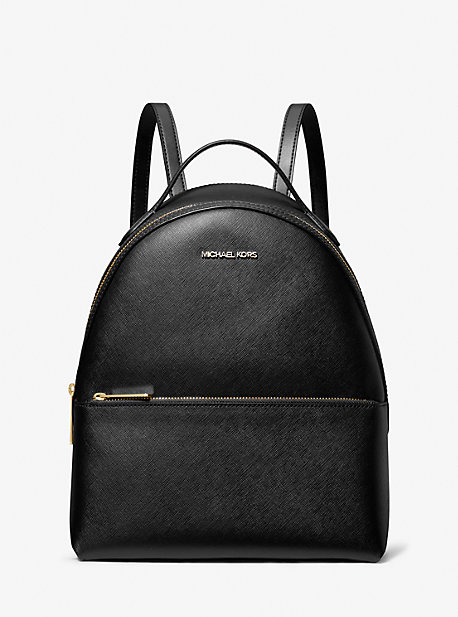 Michaelkors Sheila Medium Faux Saffiano Leather Backpack,BLACK