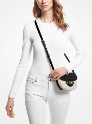 Michael Kors Reed Large Black Leather Satchel Shoulder Handbag Purse  Crossbody