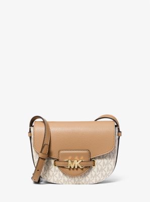 Michael Kors Reed Small Logo and Leather Crossbody Bag (black/gold)  35F3G6RC1T-001 - AllGlitters