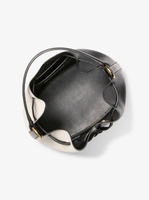 Reed Medium Two-Tone Pebbled Leather Bucket Bag