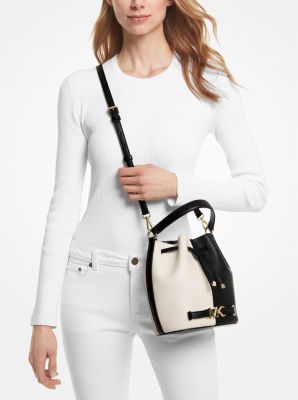 Reed Medium Two-Tone Pebbled Leather Bucket Bag | Michael Kors Canada